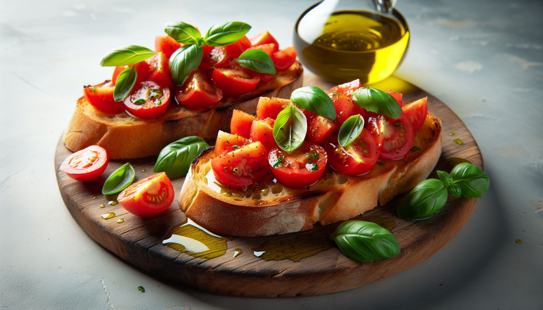 Itaaliapärane Bruschetta Tomatite ja Basiilikuga