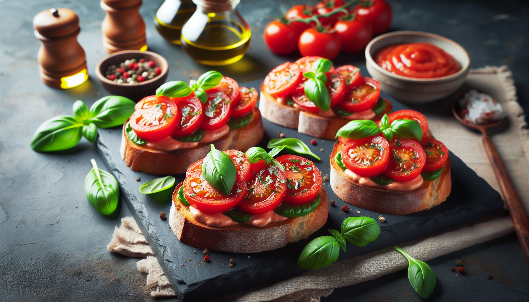 Itaaliapärane Tomati-Basiiliku Bruschetta