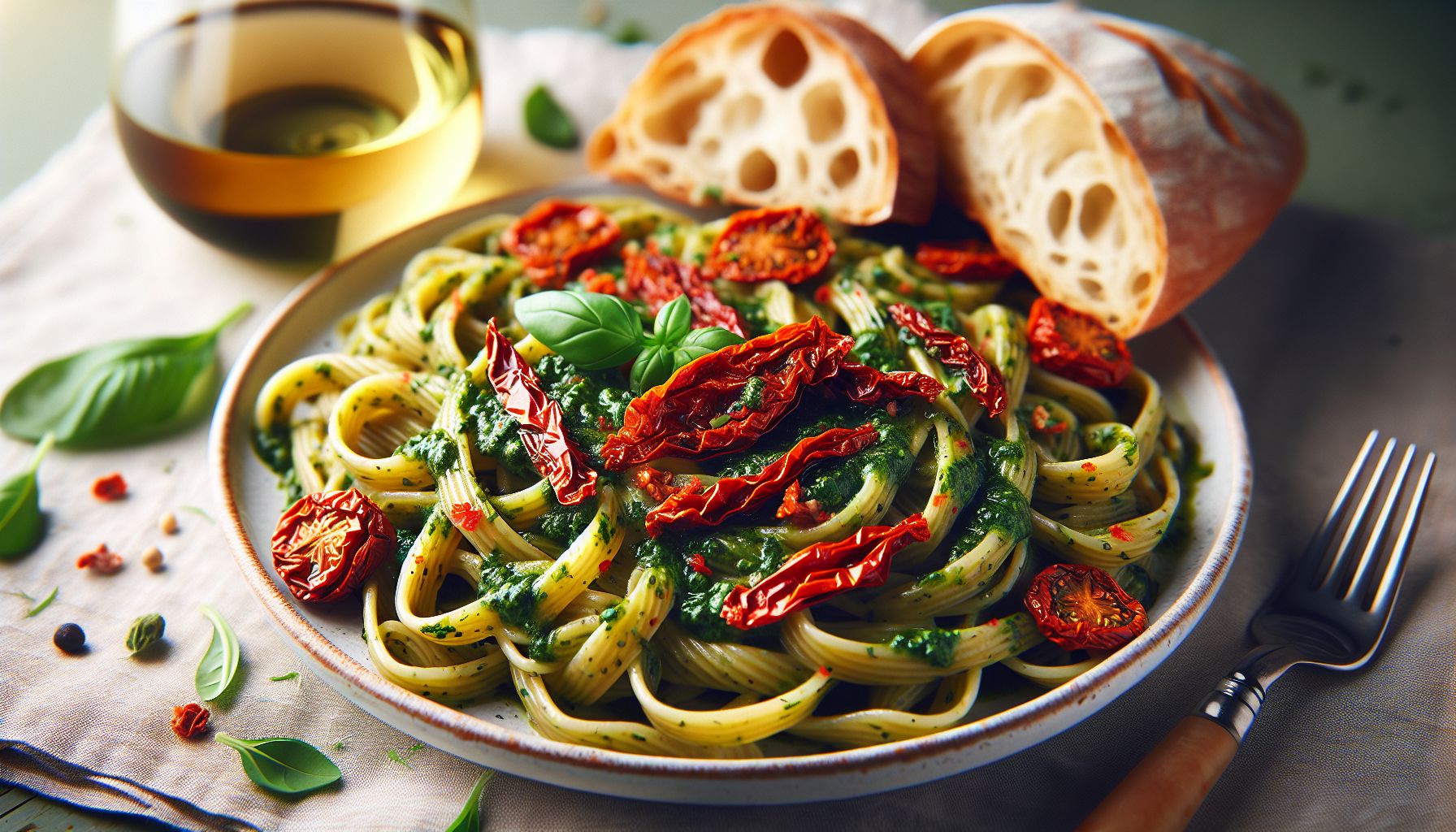 Vahemere Hõnguga Pasta Pesto Rosso